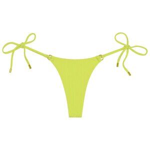NWT Monday Swimwear bikini Havana thong in Zest Wide Rib neon yellow green - S